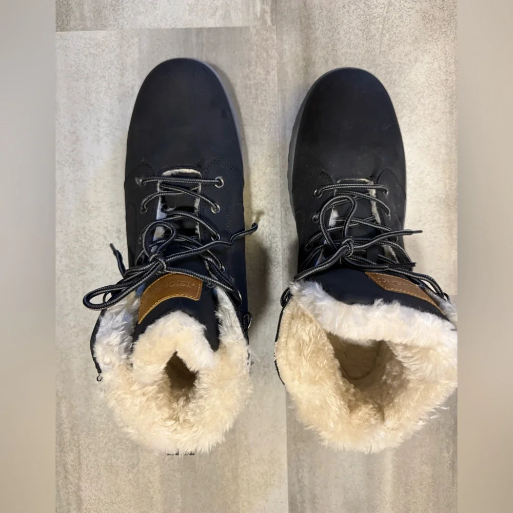Men’s Cozy Black and Brown faux leather Boots